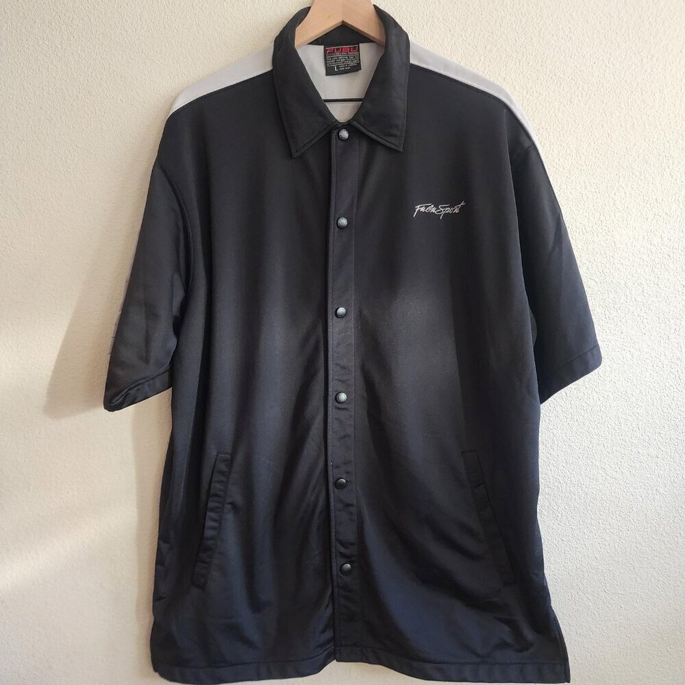 Vintage FUBU Sport Jacket Mens Large Button Up Short Sleeve Hip Hop 90s